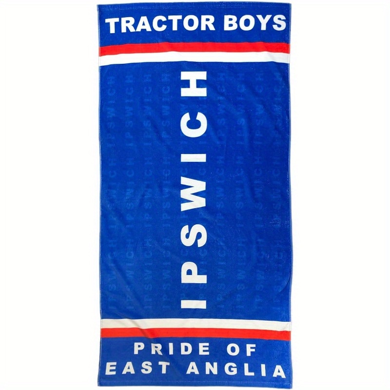 TEMU 1pc Tractor Beach Towel, 27.5x55 Inch, Super Soft Polyester, Towel For Sports Fans, 240gsm, Towel For Tractor Fans, Beach