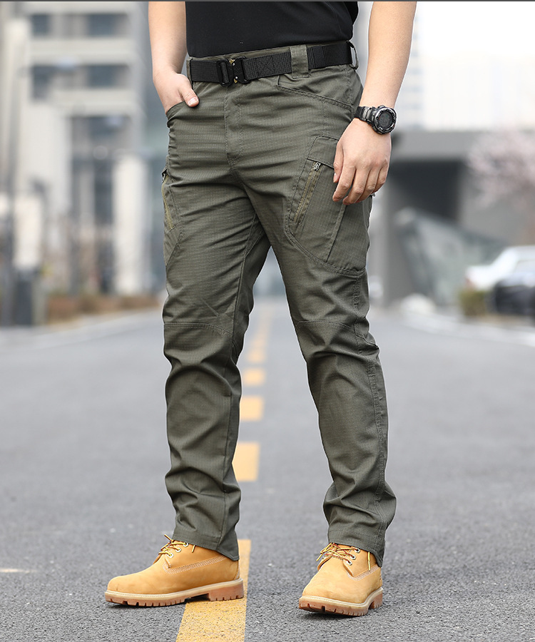 Men's IX9 Tactical Overalls - Durable, & Scratch-Resistant Polyester Cargo Pants with Multiple Pockets for Outdoor Activities & Casual Wear, All-Season Comfort