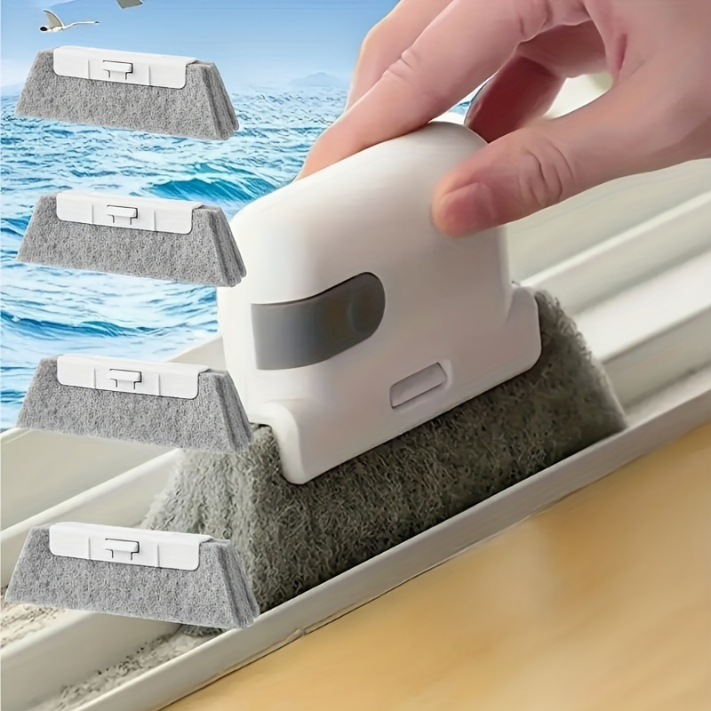 Image of Buy 1 Handle To Get 4 1 Heads-universal Doors And Windows Track Cleaning Brush-easily Clean Small And Frames To Create Dust-free Homes, Cleaning Supplies, Cleaning Tools