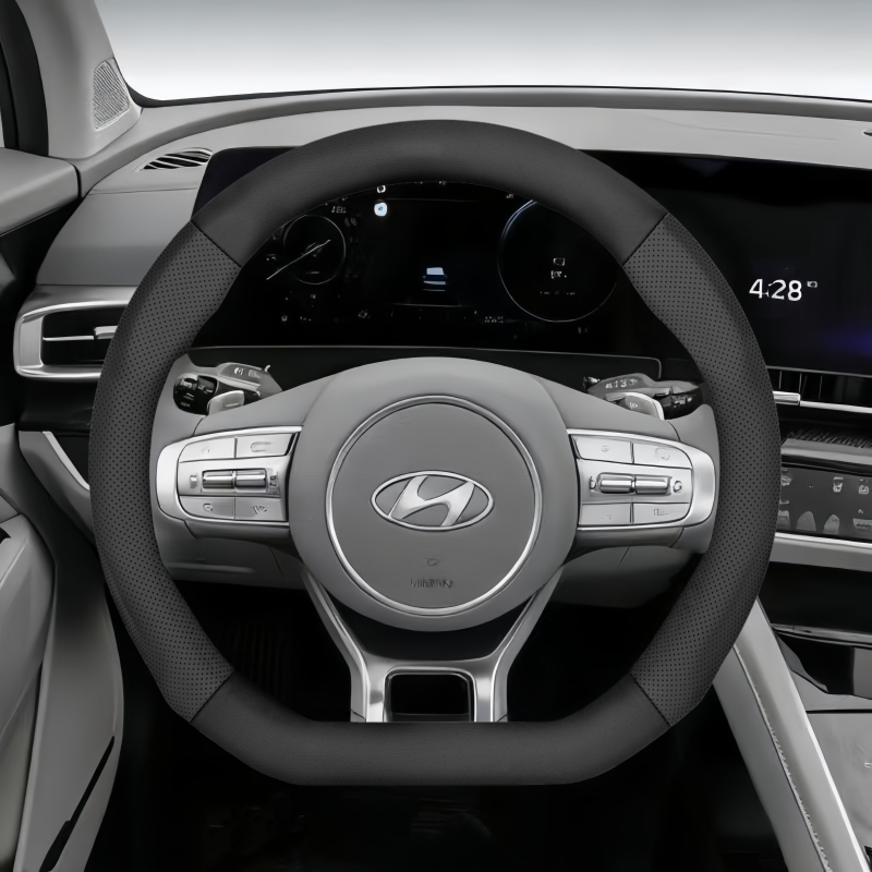 TEMU Carbon Fiber Texture Steering Wheel Cover Suitable For Modern Size 37-38.5cm/14.56-15.16in Round D-shaped Steering Wheels, Matte Carbon Fiber