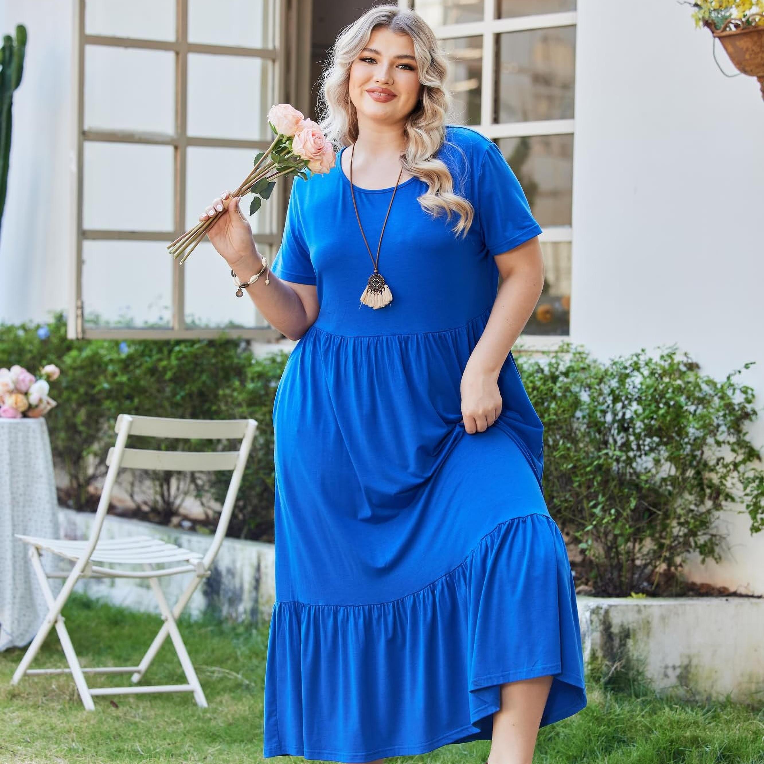 chinese dress ladies BessCops Summer Maxi Dresses for Women 2026 Plus Size Sundresses Casual  Fashion Sleeveless Loose Long Sexy Dress with Pockets Orange at Amazon  Women's Clothing store