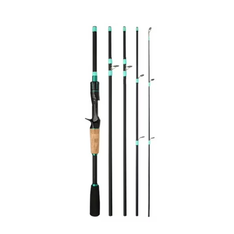 TEMU Portable Multi-section Carbon Fiber Fishing Rod With Baitcasting Reel - 6.88-foot Heavy-duty Lure Rod Suitable For Freshwater & Saltwater Fishing, Fast , Sensitive Rod For , Pike, Trout,,