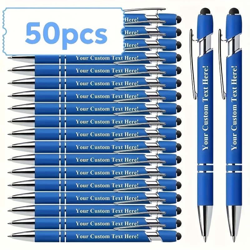 

50/ Custom Metal Round Ballpoint Pens With , Smooth , Suitable For Business And , Ideal Graduation Gift, , Pen Nib, Aluminum And Pvc Material