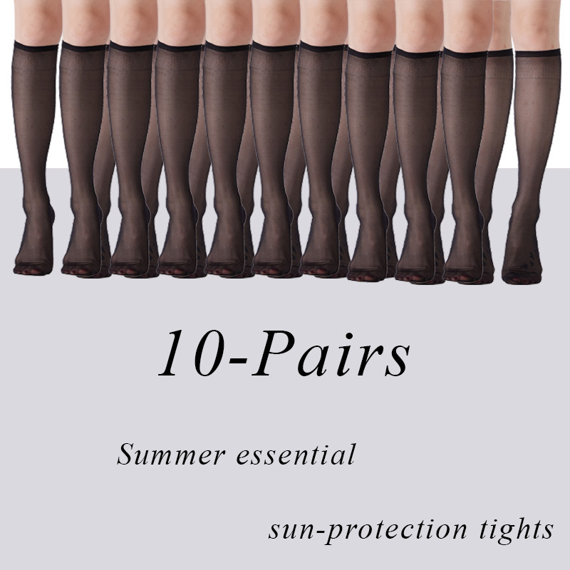 TEMU 10 Pairs Of Black Stockings Women, Breathable Summer Style Over--knee Socks, Jk Calf Socks, Heel Socks, Best A Girlfriend, Date Outfits | Wear