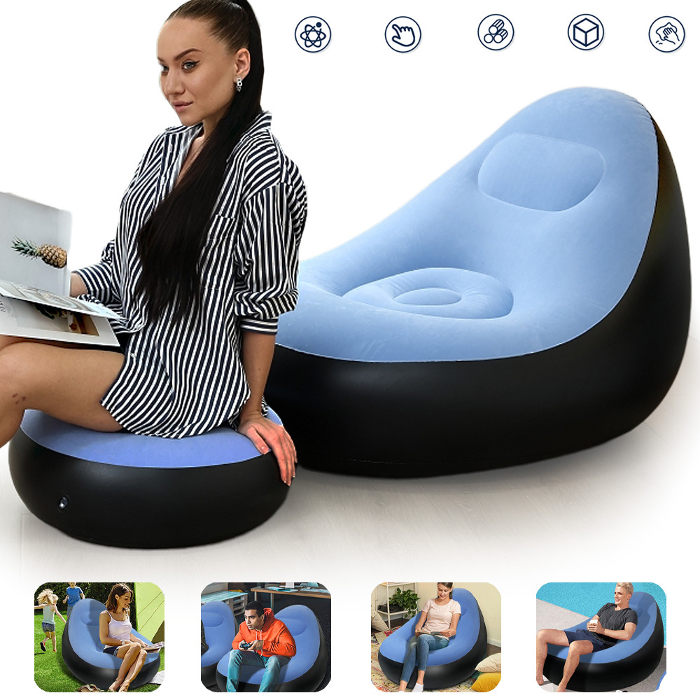 Air-filled Chair With Ottoman, Texture, Comfortable Design For Outdoor Use In , Gardens, Camping, And