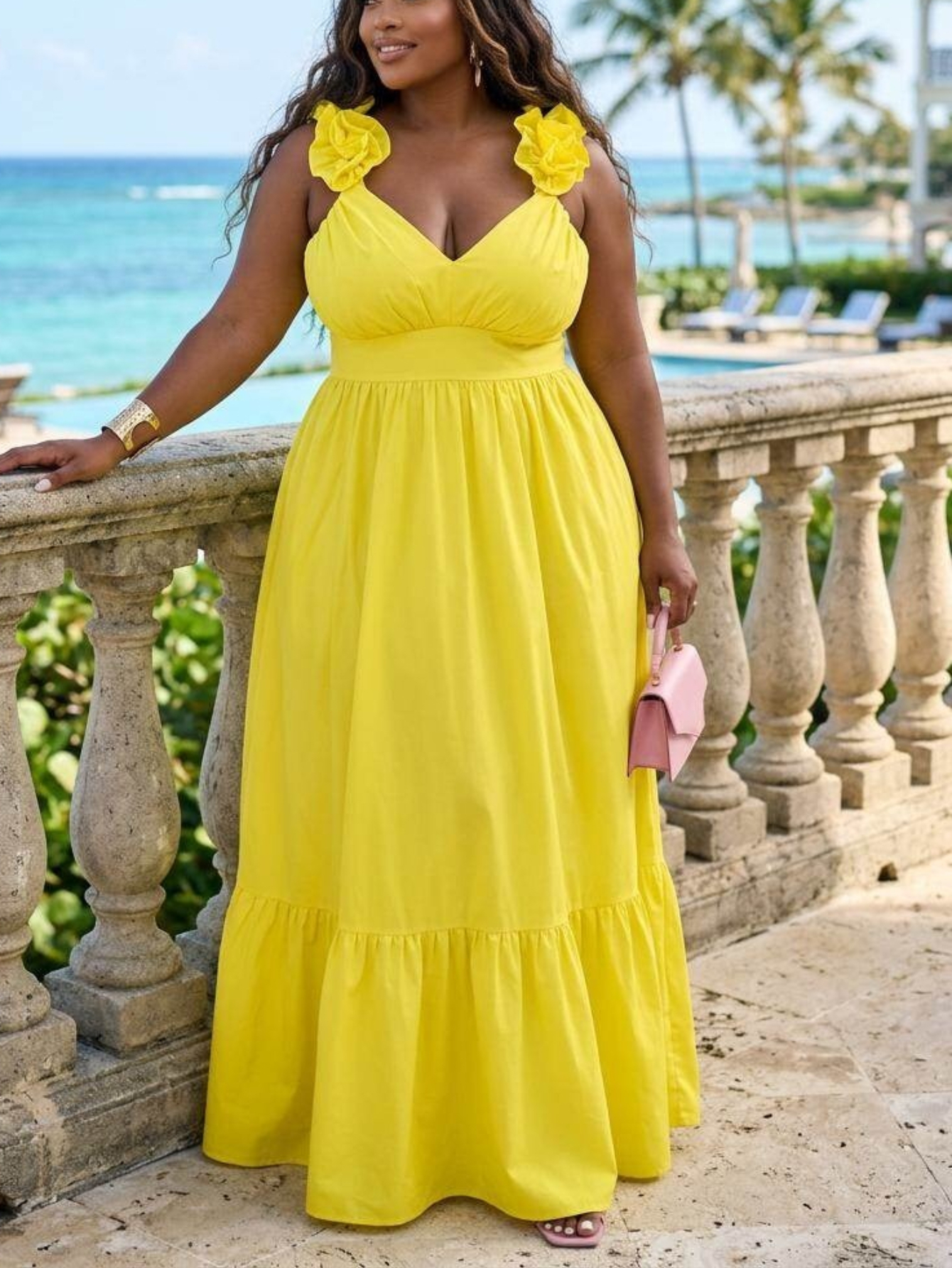 dresses yellow sold on Temu United States