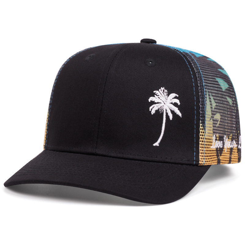 TEMU Beach Coconut Tree Baseball Caps, Net Caps, Trendy Men And Women's Beach Vacation Baseball Caps, Casual Wear