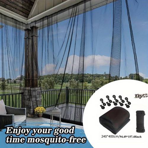 157 48 inches by 236 22 inches black and white outdoor garden plant cover featuring clips and ropes serves as a mosquito net and patio net made from durable breathable polyester insect netting suitable for gazebo roofs camping