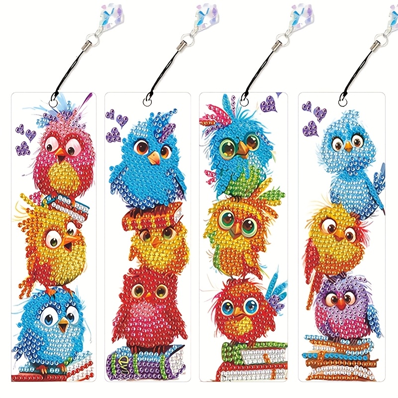 TEMU Diamond Painting Bookmarks, Personalized Bookmark Designs Featuring A Chubby Bird, Specifically For Beginners To Art. A Great Gift For The