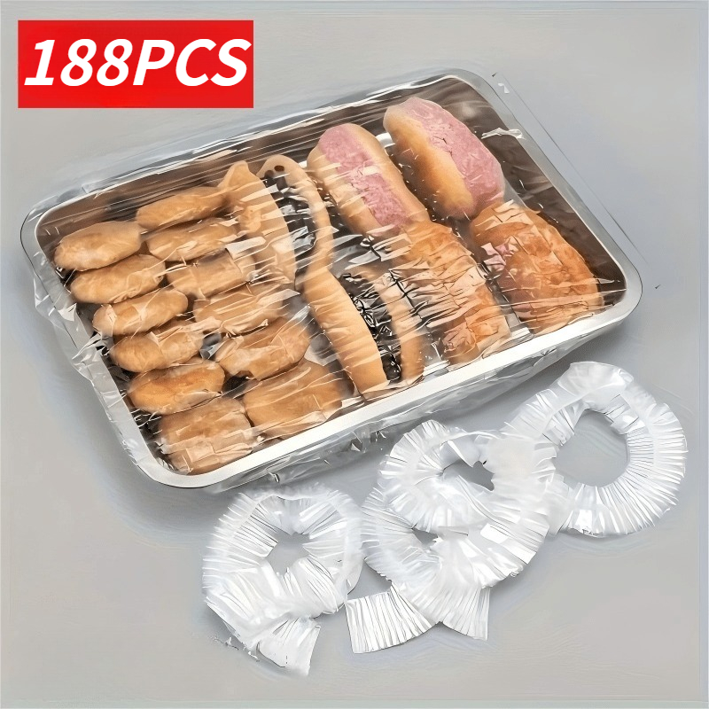 TEMU 188 piezas de tapas elásticas extragrandes XXXL de grado alimenticio - Material de PE, cubiertas de plástico transparentes multifuncionales,