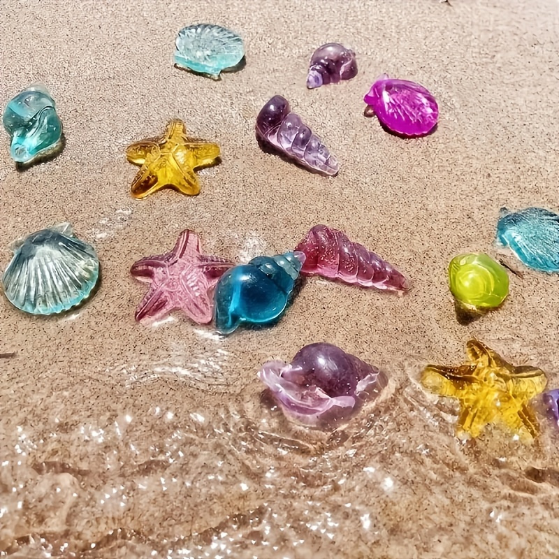 40pcs ocean animal gemstone toy set acrylic pirate   with   creatures colorful gems for treasure hunt games pool beach toys for   random shapes and colors holiday table decor doll and toy set