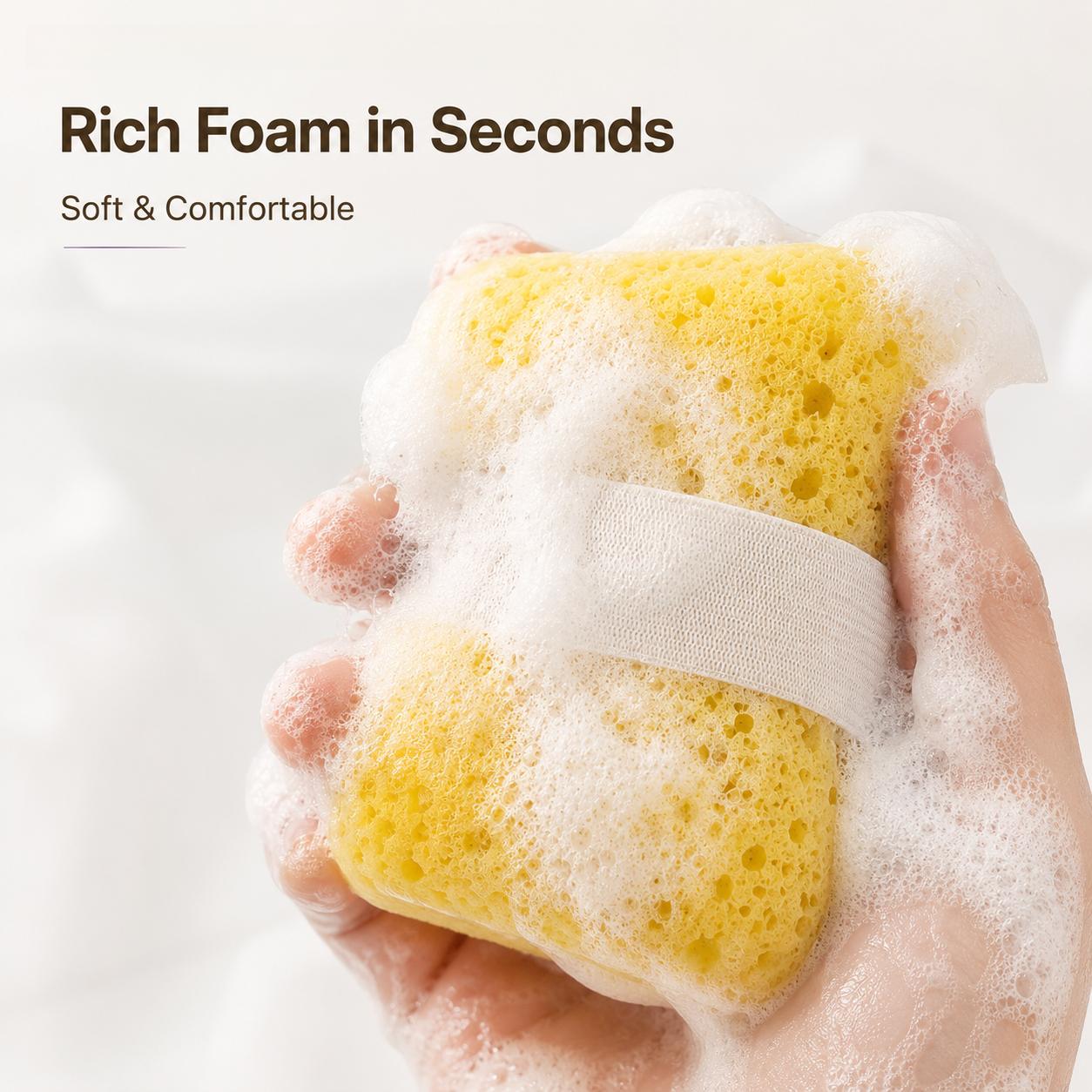 honeycomb bath net with soap pocket quick foaming shower sponge soft body scrubber suitable for elastic soap holder hygienic bath accessory for wet use suitable for bath shower quick foaming sponge for daily cleansing Product details 5