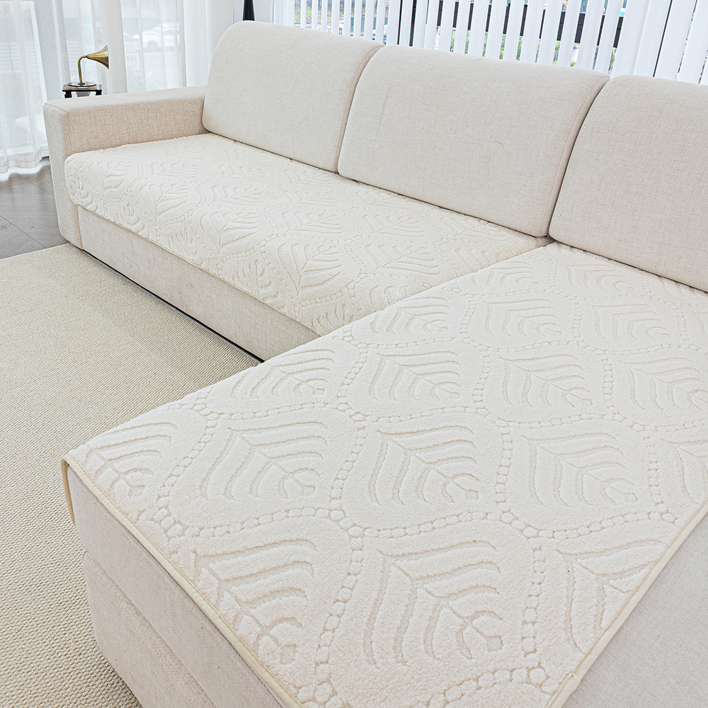 TEMU 2pcs Set Jacquard L-shaped Modern Minimalist Solid Sofa Cover - Pet-friendly, Suitable For , For Living Room, Bedroom, And Office Decor, Fits