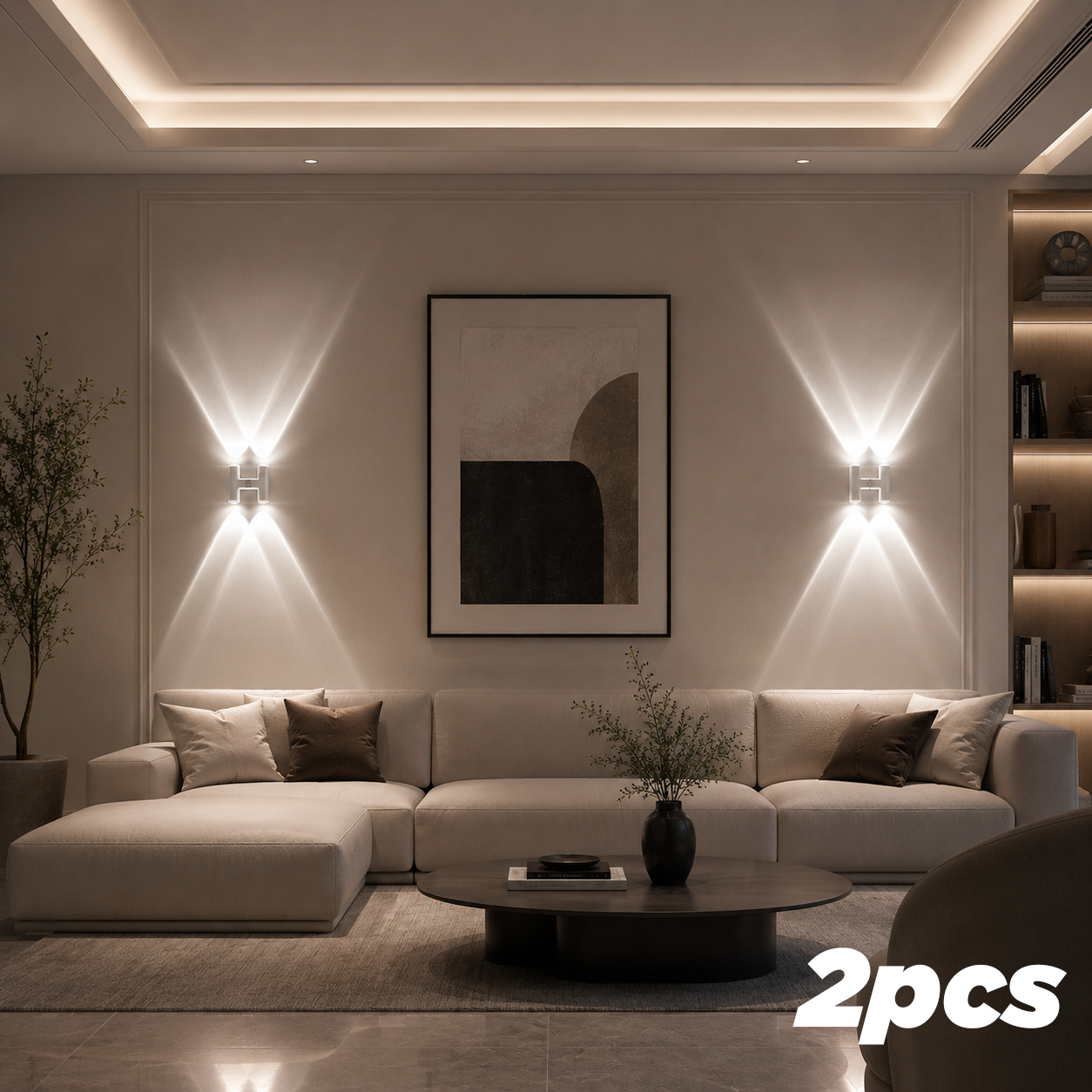 TEMU 2pcs Sensor Wall Light, Indoor Led Wall Sconce, Modern Black Wall Lamp With Light Effect, Halloween Christmas Holiday Decor For Bedroom, Living