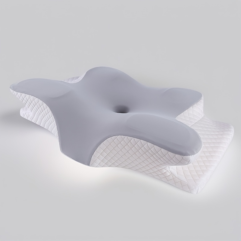 TEMU Foam Pillow - Ergonomic Cervical Support, Slow-, Sleep-relaxing Neck Pillow, Bedding For Back And Side Sleeping, Machine-washable Pillowcase