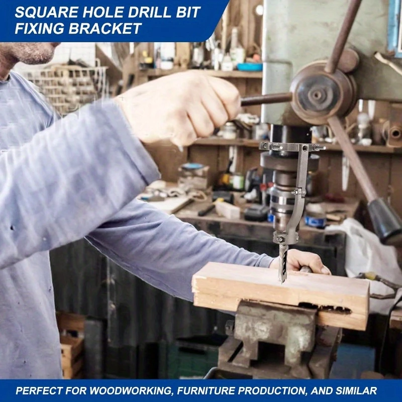 square hole drill bit adapter mortising attachment for drill press hand drills heavy duty iron construction precision woodworking tool for mortise tenon joints 1 5 2 2 c diameter details 3