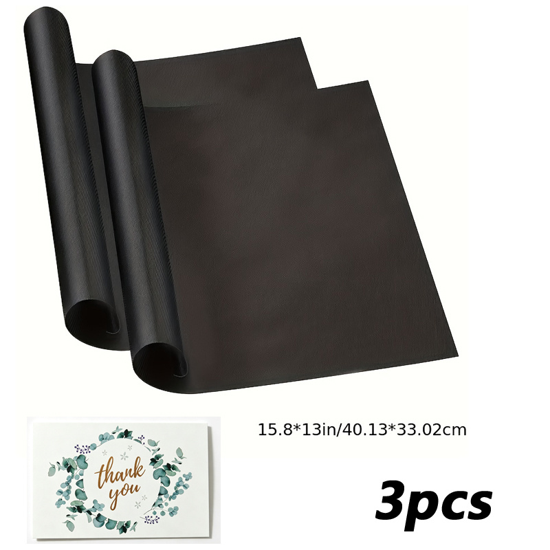 TEMU Fiberglass Oven Mats, Set Of 2 Extra Large Thick Size, Comes With 1 Greeting Card, Reusable Oven Mats, Oil Spill Resistant, Easy To Clean,