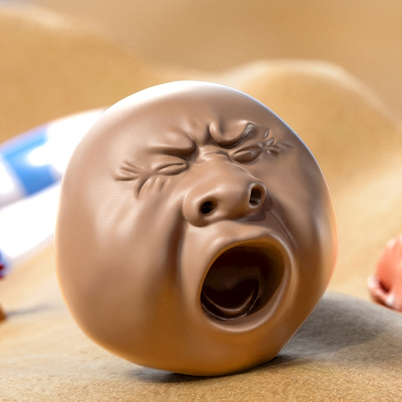 funny yawning human face water gun with wide eyes - adult-sized spray toy, portable pocket-sized water gun for parties, pranks, gifts - brown &, practical joke gadget for adults, fun gag gift,   design, easy to carry, prank lovers 0