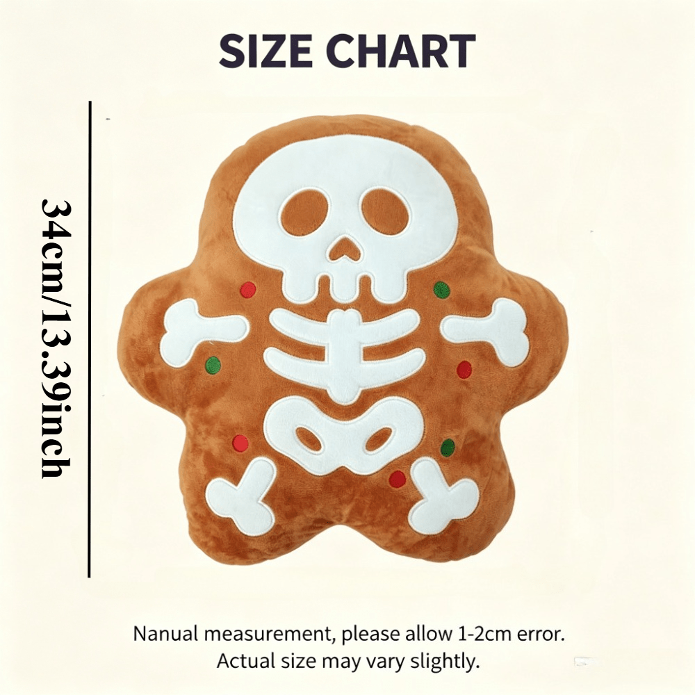 Pumpkin-Colored Cute Skull Gingerbread Plush Doll
