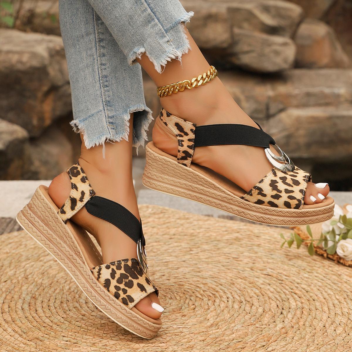 TEMU Nuevas Sandalias de Plataforma con Cuña para Mujer, , con Suelas Suaves, Hebilla en el Tobillo, Diseño y Estilo con Punta , Zapatos de Mujer