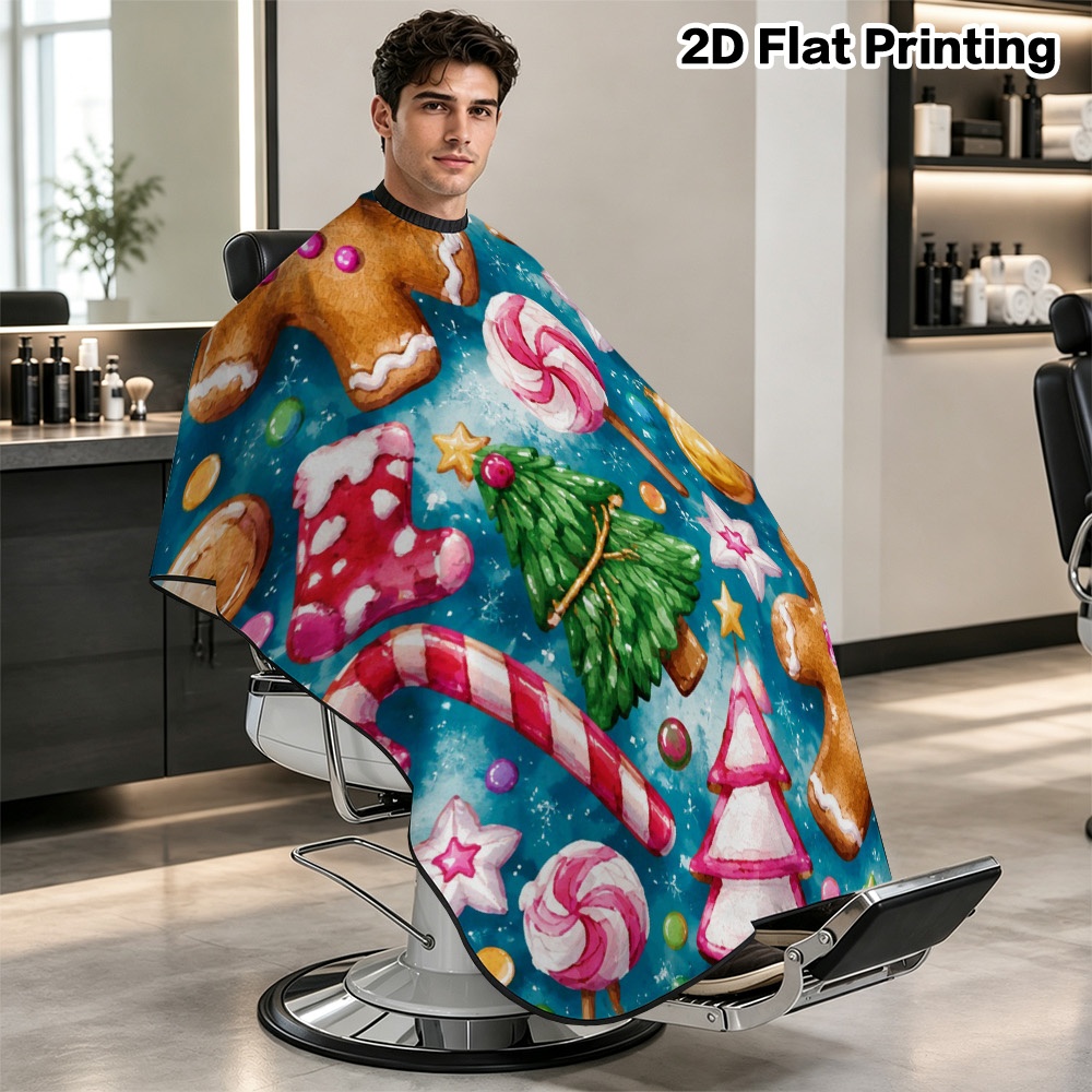 Artikelbild  ., weihnachts-lebkuchen-süßigkeitenbaum, haarschneide-kapuze für erwachsene, verstellbares haarschneide-schürzen, leichtes, wiederverwendbares haarstyling-kleid für friseursalons und haarefärben zu hause