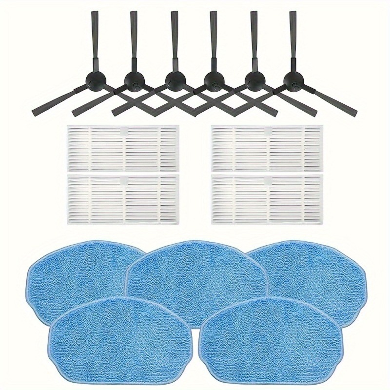 TEMU Kit de Accesorios para Aspiradora Robot - Compatible con Cepillos Mamibot Provac , Filtros HEPA, Paños de Trapeador y Piezas de Repuesto para