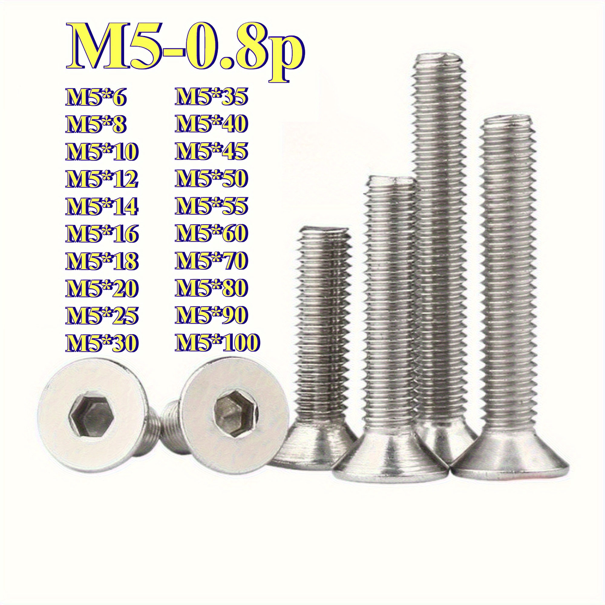 Tornillos Cabeza Socket Avellanada Tornillos De Acero Inoxidable A2 - Cabeza Avellanada Allen, Roscas Completas, Métricos M6-M10 Spalding Fasteners Tornillos Métricos