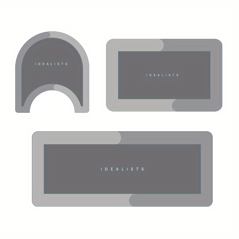 TEMU 1 Set/3 Stk. weiche saugfähige, rutschfeste Badezimmermatte, U-förmige Toilettenmatte, waschbare Bodenmatte, Eingangstürmatte, einfache