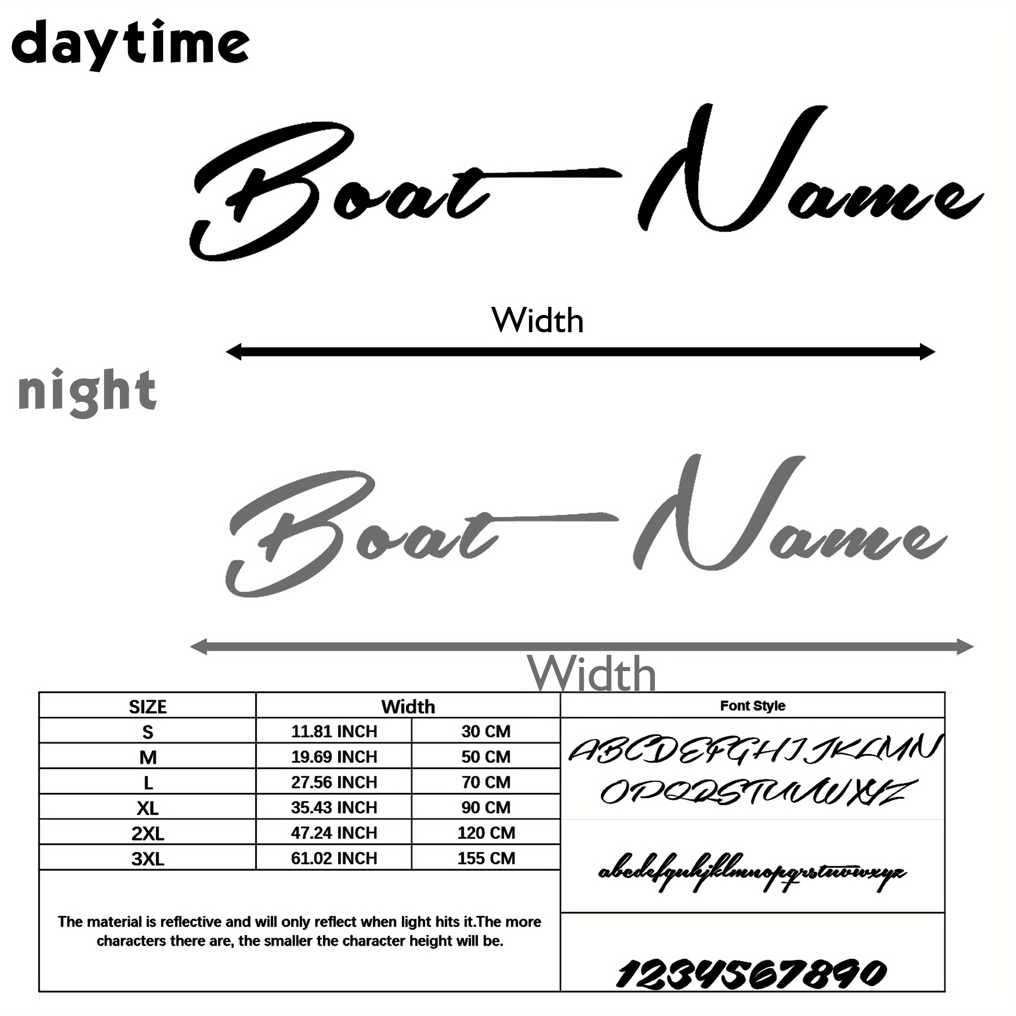 TEMU 1pc Custom Boat Name Sticker - Personalized /text - Waterproof, , Reflective Vinyl - Easy Application For Boats, Kayaks, Pontoon - Nighttime
