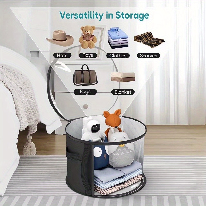 LoforHoney Home Stoffen opbergbakken met deksels om te organiseren, opvouwbare opbergdozen met deksels voor planken, kledingmanden met katoenen touwhandgrepen, kastopbergbakken, groot, beige, set van