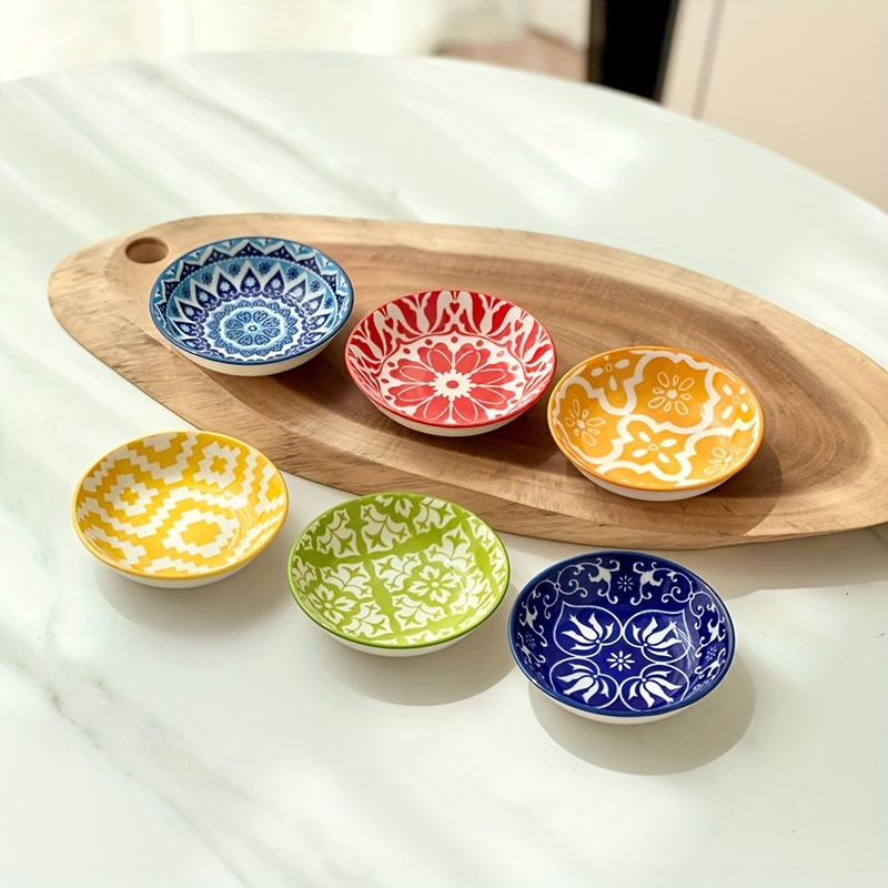 6 10pcs ceramic seasoning plate bohemia plate sauce dish household soy sauce vinegar spices plate for home kitchen restaurant     hot pot picnics camping barbecuw cold dish kitchen tableware dinnerware accessories Product details 4