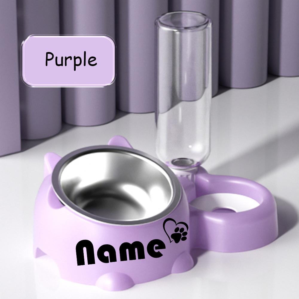 Bol à Nourriture pour Animaux Personnalisable, Multifonction en Matériau PP, Adapté aux Chats et Chiens, Ensemble Cadeau Parfait pour Chiens