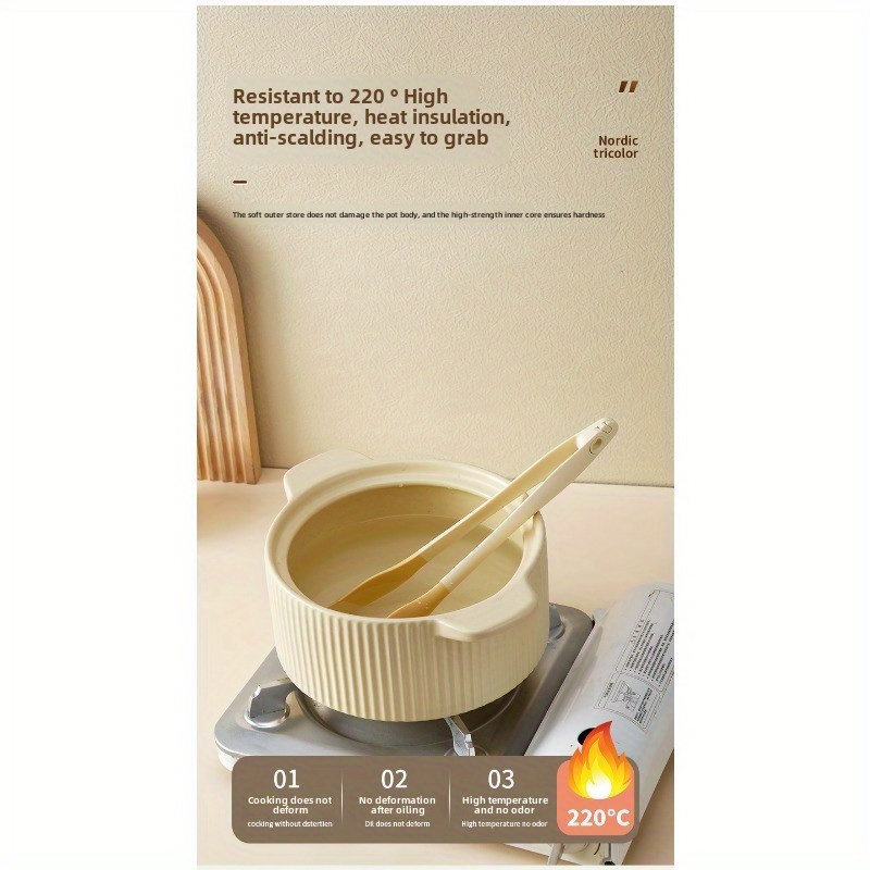 silicone clip detachable kitchen grilling tongs steak flipping tongs heat resistant high temperature   one tongs and noodle clip Product details 4