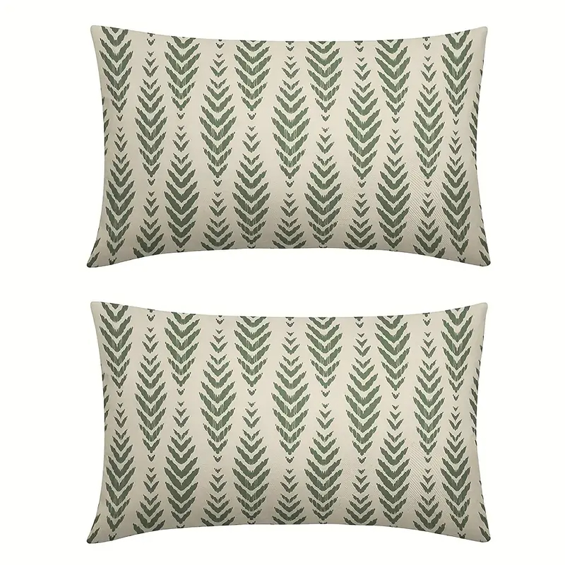 TEMU Ensemble de 2 housses de coussin de style bohème, housses de coussin décoratives en polyester à motif osselet avec fermeture éclair, adaptées à