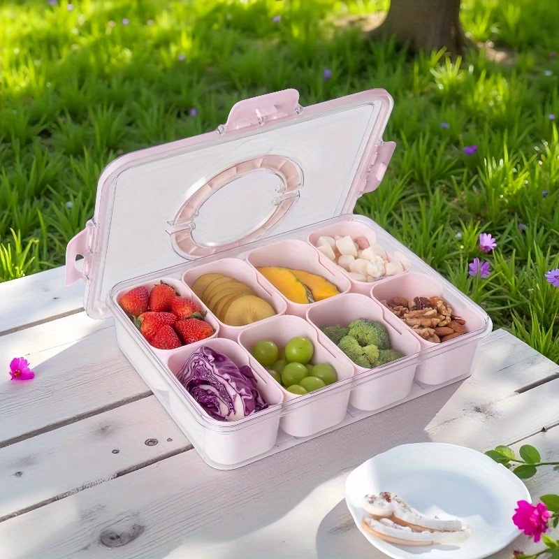 box divided serving tray lid handle bpa free plastic Temu