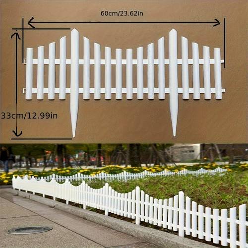 12 stück weißes garten aus kunststoff - robuste rasen- und blumenbeetbegrenzung, landschaftsstecker für den außenbereich, gartendekoration, einfache montage, wetterbeständiges design für lange lebensdauer, klassischer | wetterfester , dekorationen für den außenbereich