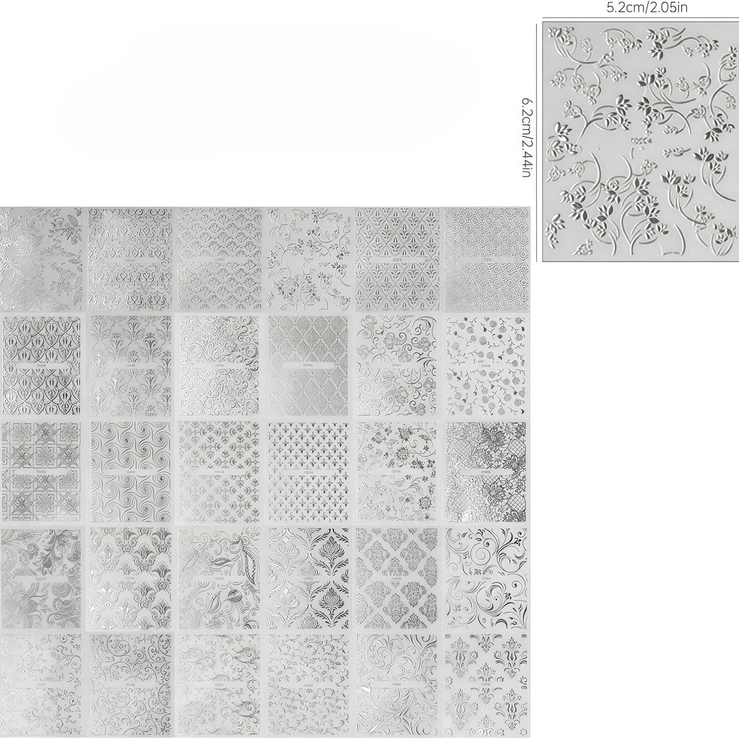 30 Sheet Silver Lace Nail Stickers For Flower Nail Art 3d Self-adhesive Nail Decals Silver Hollow Retro Floral Vine Nail Art Stickers Design Lace Flower Nail Supplies For Women Manicure Decorations