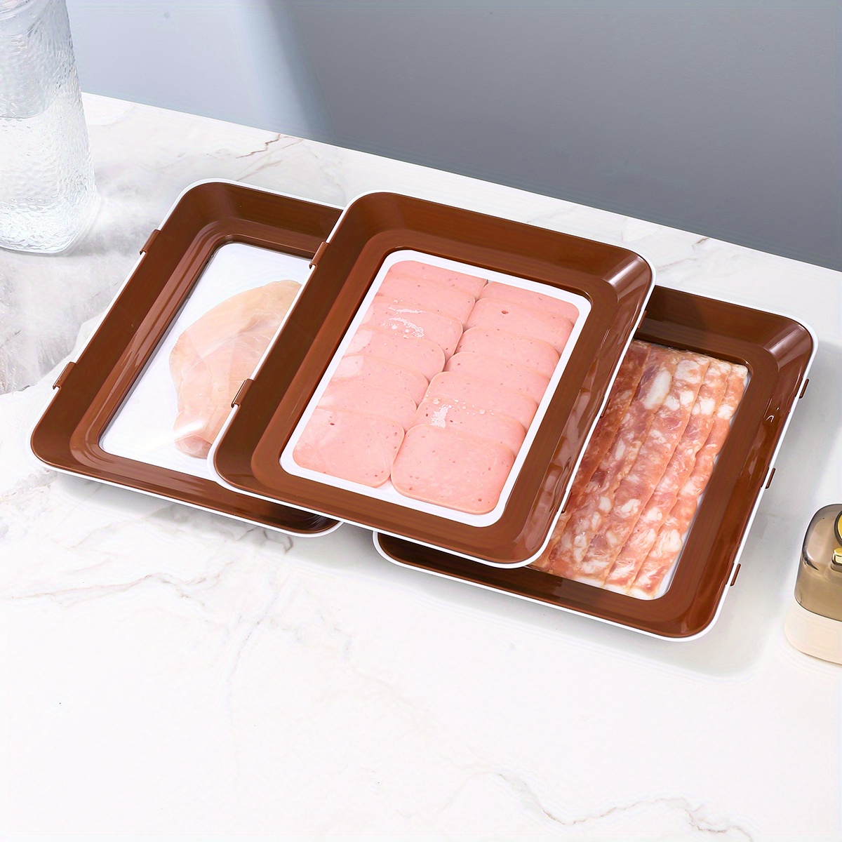 Snackbox Mit 4 Fächern – Spülmaschinenfest, Transparent, Mit Deckel Und Griff, Rosa, Für Snacks & Obst