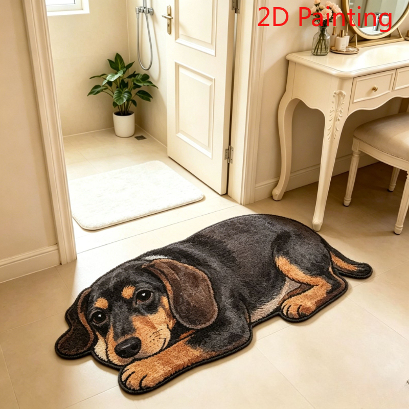 TEMU Tappeto d' in velluto 900G 9Mm e , simulazione 2D di e Golden Retriever, tappeto per soggiorno, decorazione individuale per camera da letto con