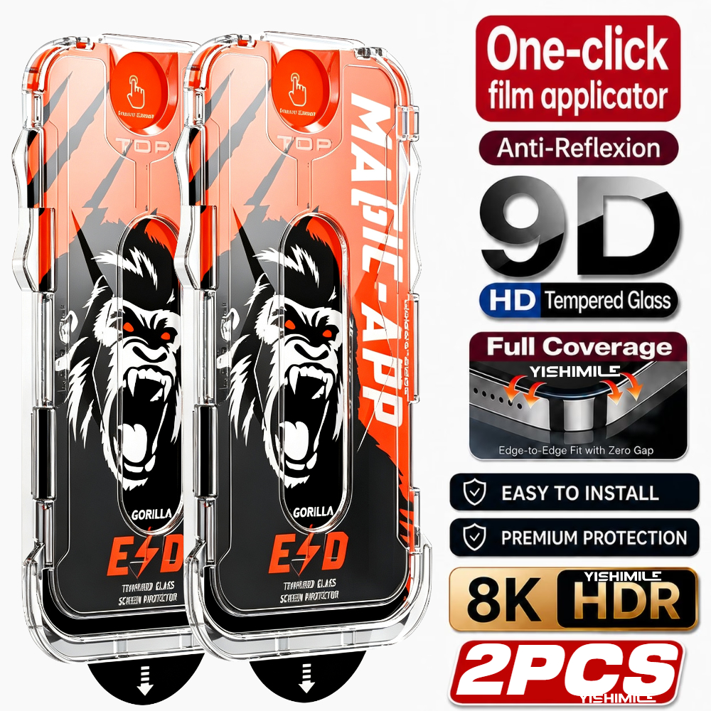 TEMU 2pcs 9d Tempered Glass Screen Protectors, Suitable For Iphone 13/14/15/16/17/plus/pro/pro Max/17air/16e/17e/18pro/pro , Ultra Glass, Full