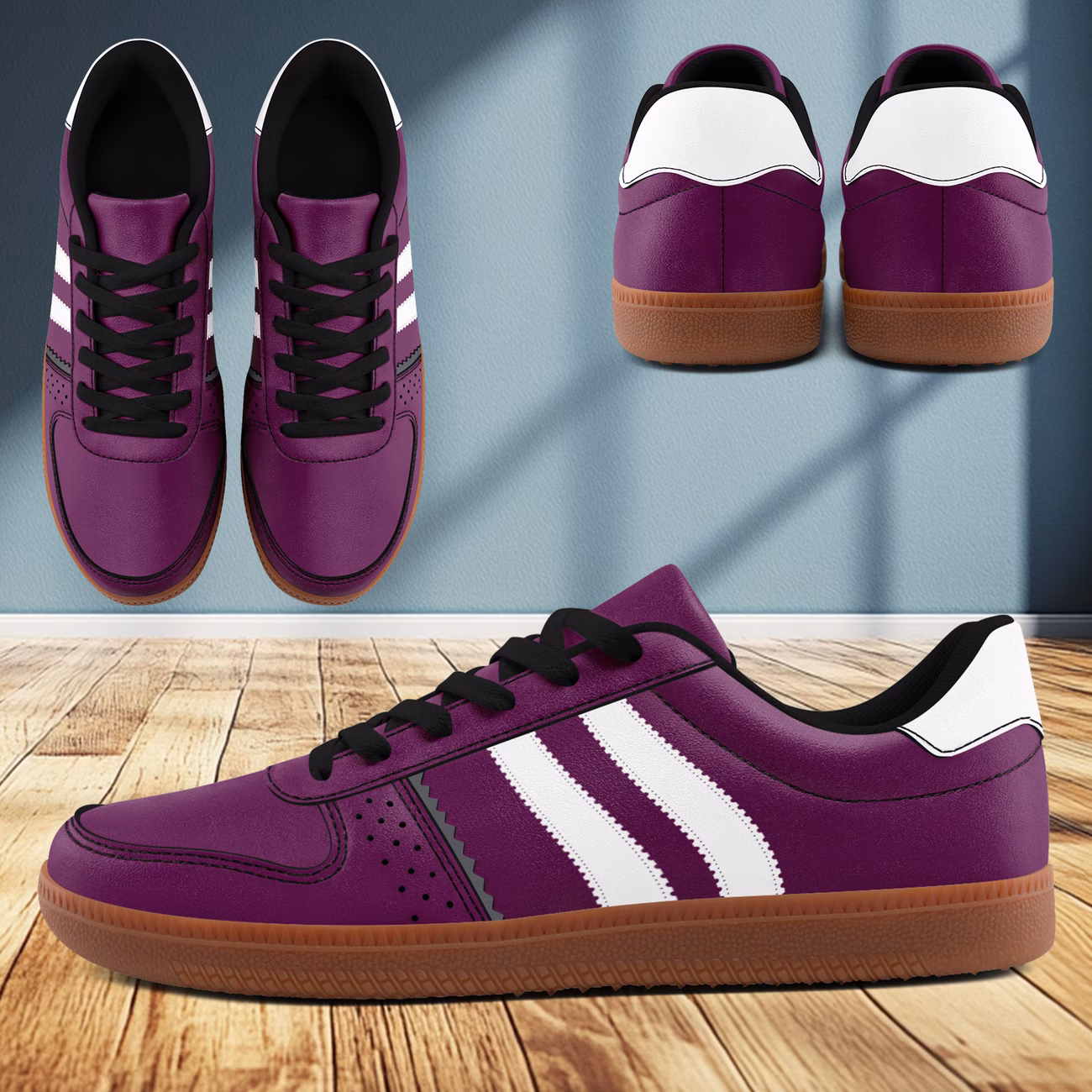 chaussures violettes rétro pour hommes, baskets décontractées confortables et élégantes pour et 0