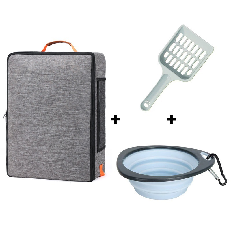 Cat Travel Cat Litter Box Portable Foldable Cat Litter Box Fabric Cat Litter Box Cat Supplies Storage Bag - Image 3