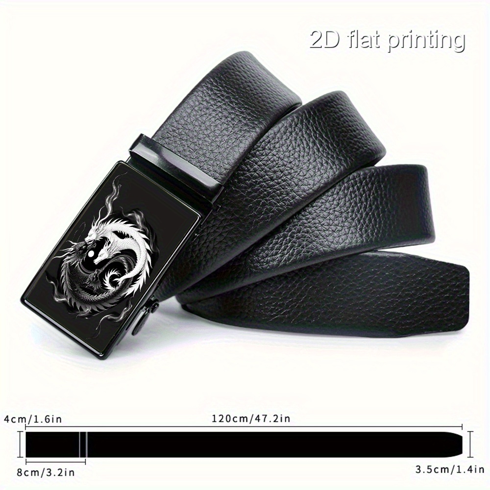 TEMU A 2d Design Featuring And The Dance Of Dragons - A Durable, High-quality Exquisite Belt, Suitable For Men, Adjustable For Business Attire,