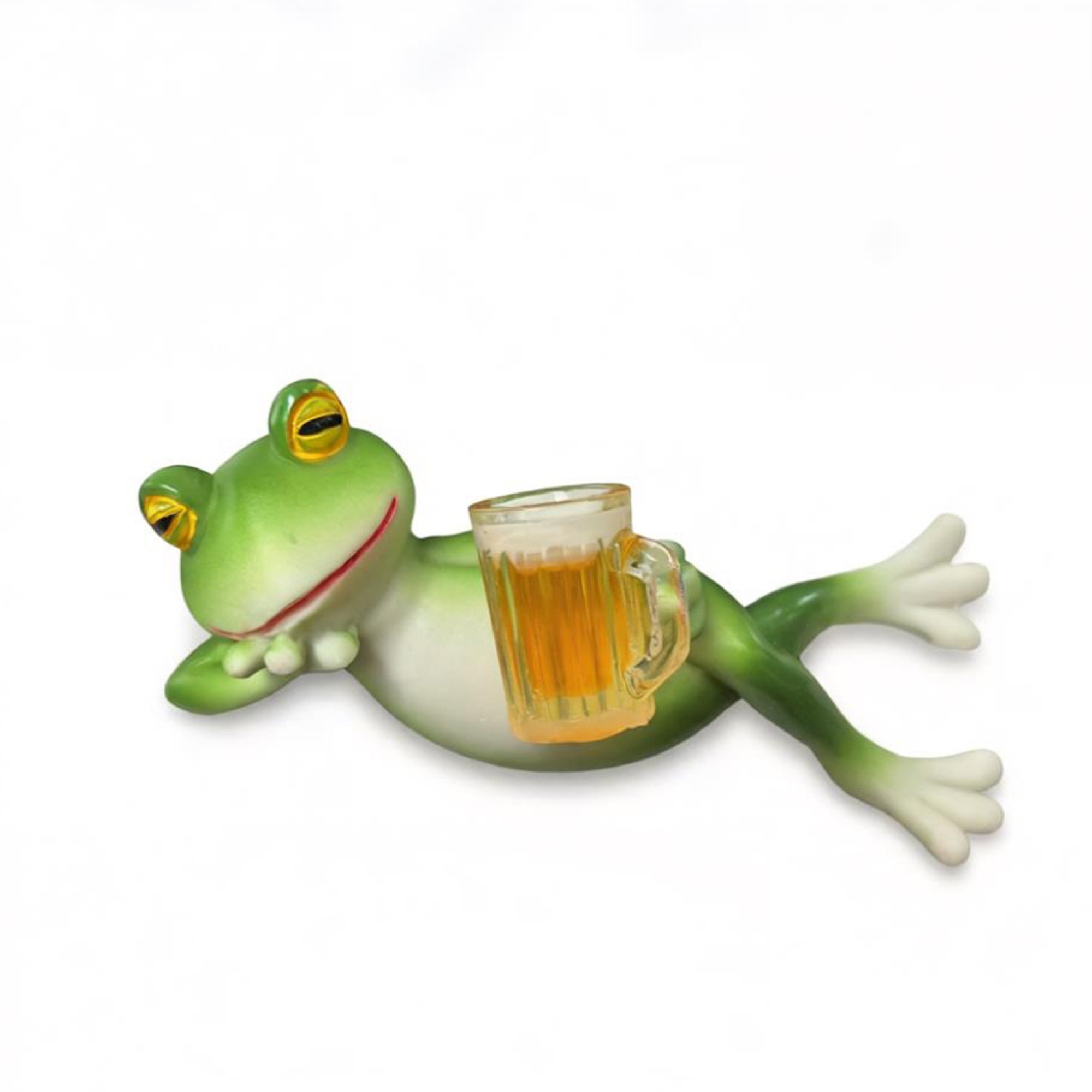 Image of A Miniature Frog Statue A Cute Resin Frog Figurine Suitable For Indoor/outdoor Gardens, Courtyards, And Lawn Decorations. It Can Serve As An Animal Sculpture For Garden And Tabletop Decorations.