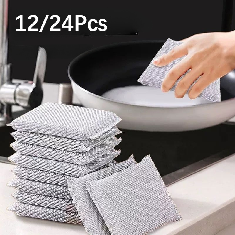 

Steel Dishwashing Steel Scouring Pad Pot Washing Pot Cleaning Dishwashing Cloth Double-