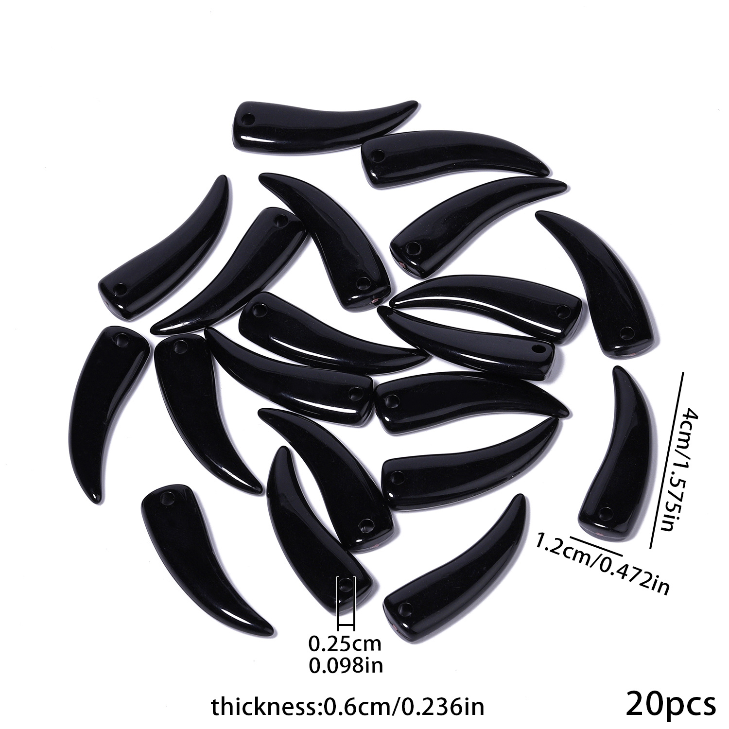TEMU 20 piezas de colgantes exquisitos de acrílico de de lobo, 40×12 mm, para decoración DIY, accesorios de pulseras y collares, decoraciones