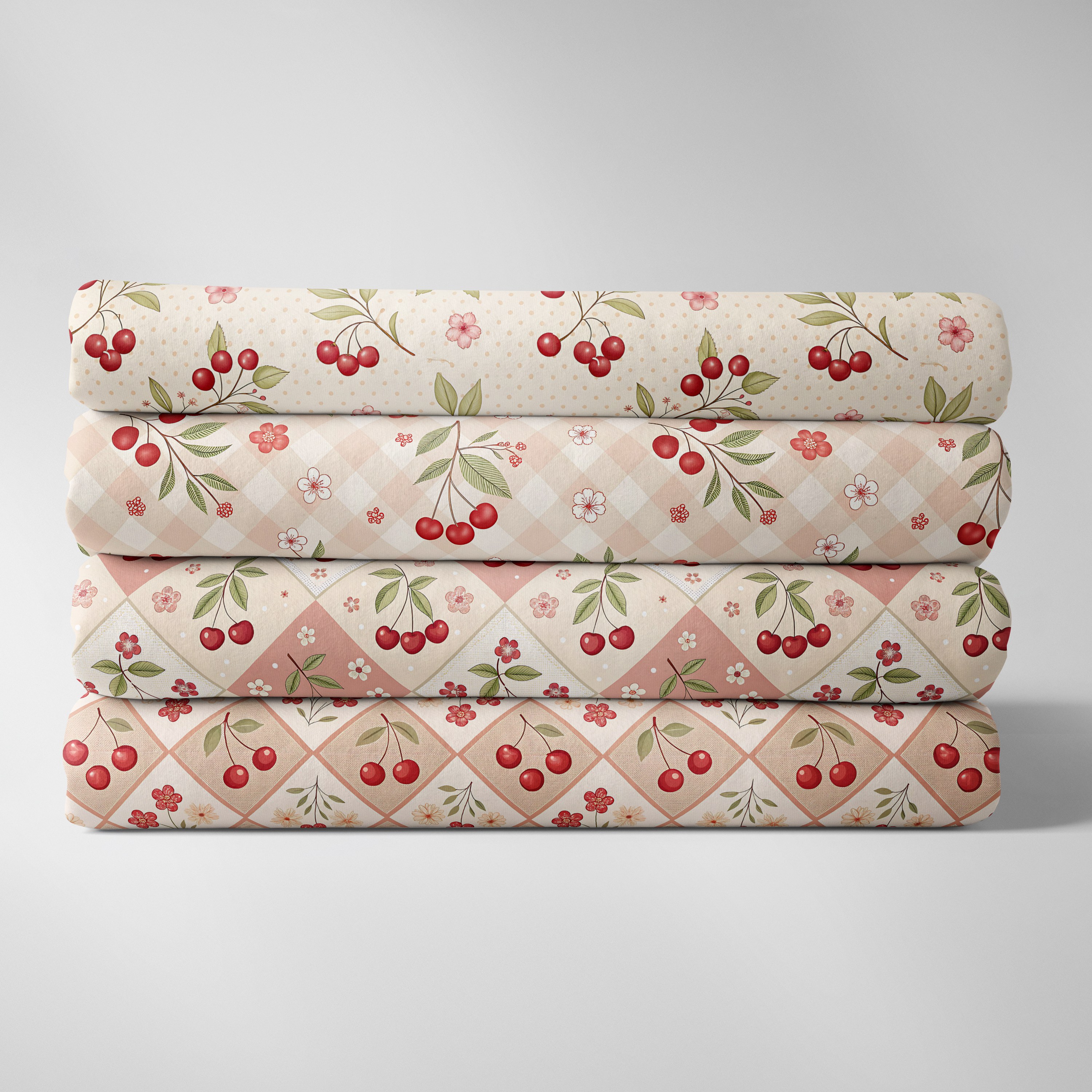 TEMU 4 pièces de tissu Fat Quarter, imprimé douce et gingham, 18 X 22, lots de tissu prédécoupés, tissu et facile à coudre pour la couture, le