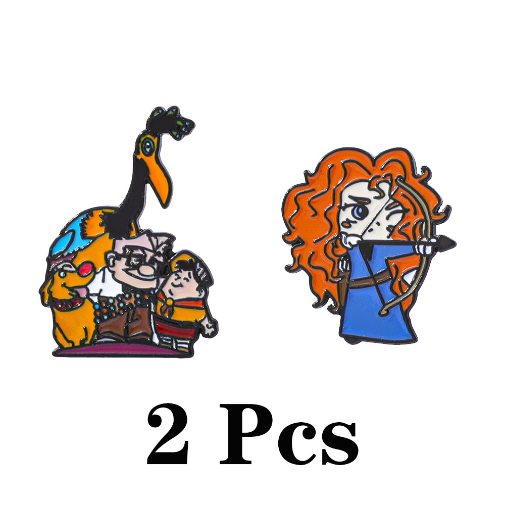TEMU 2pcs Anime Cartoon Créatif Princesse Up Émail Pin Métal Badge Bijou Vêtement Sac à Dos Ajouts Cadeau pour Amis