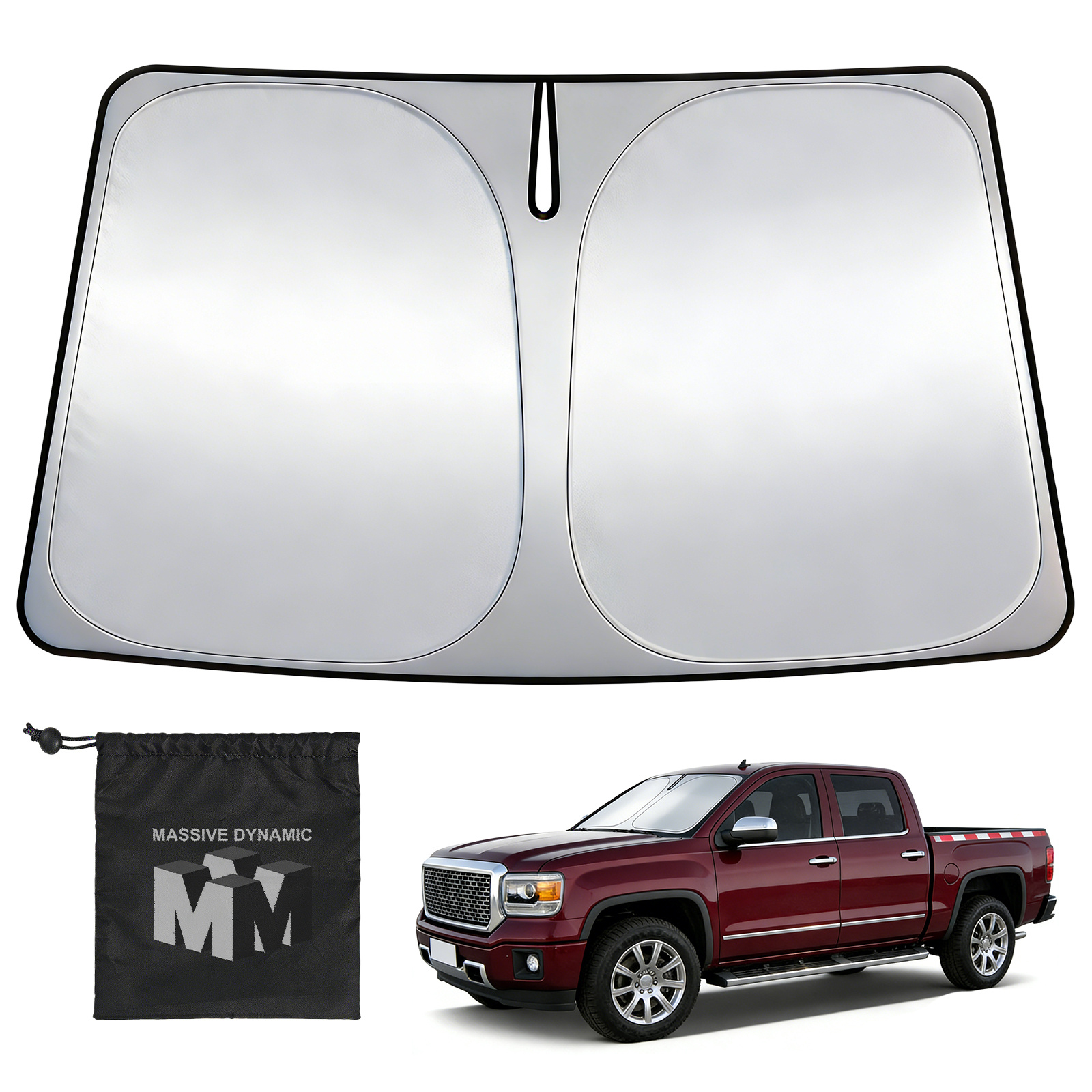 For Sierra Uv & Heat Shield Car Windshield Sunshade - Foldable For , Block Harmful , Prevent Interior Fading & Cracking, Universal Fit For Most Vehicles, Durable Reflective Material
