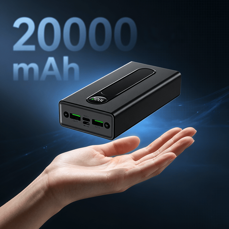 TEMU 20000mAh Power Battery, 2026 Nieuw Model, 22.5W Snelle Opladende Draagbare Oplader (Type C, USB, Micro Poorten), 2000 Oplaadcycli, Geschikt voor